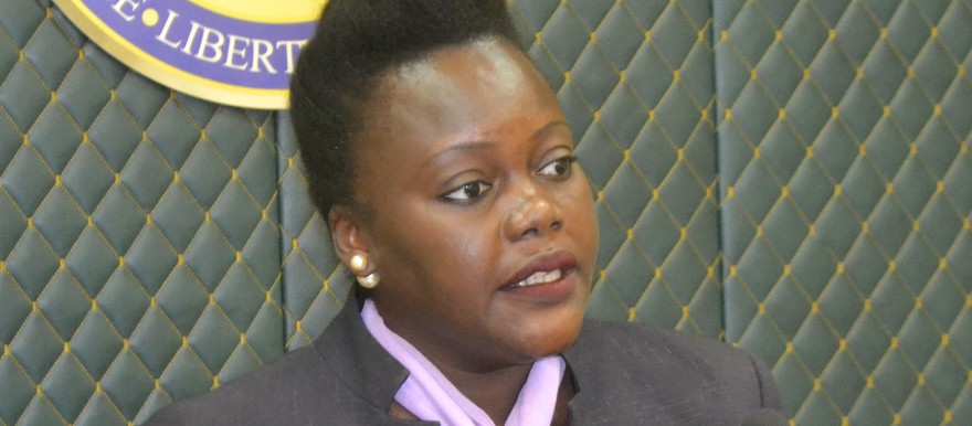Deputy Minister of Information Lily Albino Akol Akol speaks to journalists after the cabinet meeting in Juba, December 30 2018. Photo: Radio Tamazuj