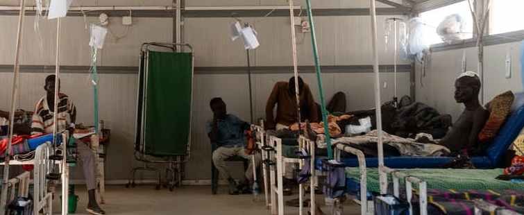 A ward of the MSF hospital inside Bentiu Protection of Civilians (POC) site where some of the wounded from Jonglei and Pibor were transferred for treatment. South Sudan, March 2020.