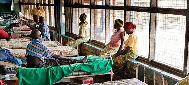 Patients lie in their hospital beds at the Yei Civil Hospital on February 3, 2011 in Yei County. (Photo by Marco Di Lauro/Getty Images Reportage)
