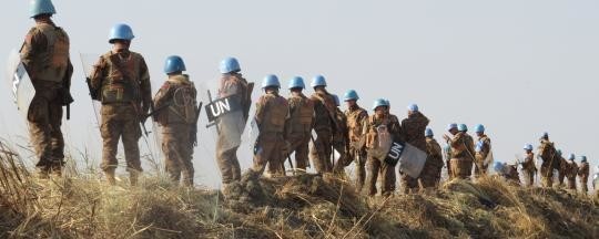 Photo: UNMISS peacekeepers at the Bentiu base in January 2014 (Courtesy photo)