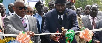 Photo: South Sudan President Salva Kiir lays the foundation stone of Al-Cardinal Kidney Hospital in Juba in October 2017